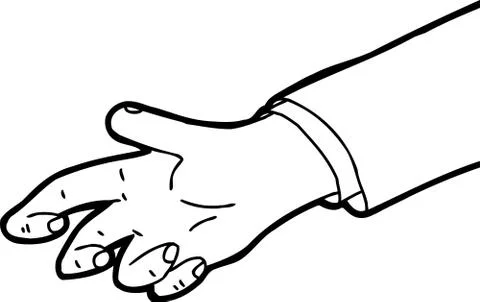 Outline of Grabbing Hand Stock Illustration