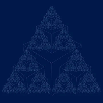 Outline group of cube pattern. Vector illustration Stockillustratie