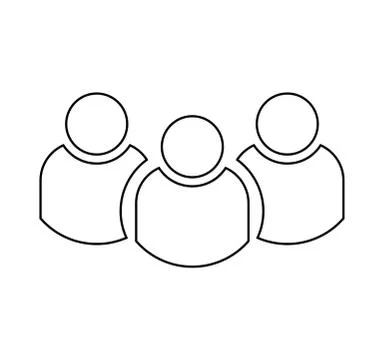 Outline group user icon vector Stock Illustration