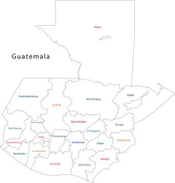 Outline guatemala map Stock Illustration