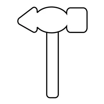 Outline hammer icon. Isolated vector illustration Stock Illustration