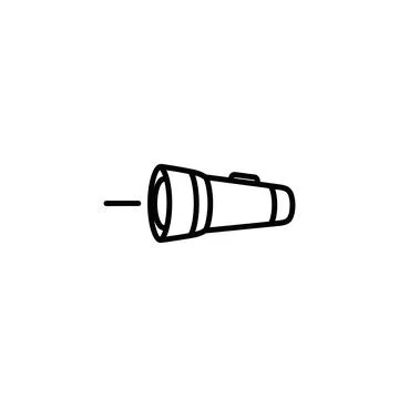 Outline handheld flashlight drawing portable illumination device Stock Illustration
