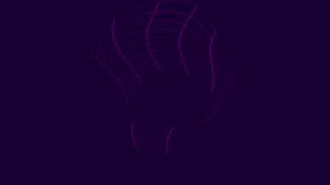 Outline Hands Waving in Motion Graphic Sequence Against Deep Purple Backgroun Video stock 341376953