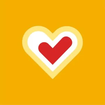 Outline heart web button with red check mark Stock Illustration