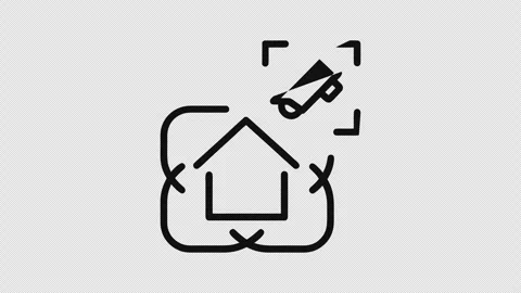 Outline Home Inspection Security Camera Animation  on Transparent Background Stock Footage 337653384