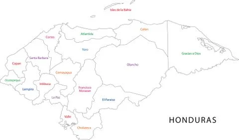 Outline honduras map Stock Illustration