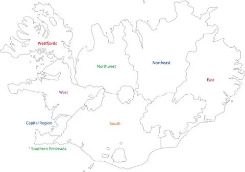 Outline Iceland map Stock Illustration