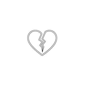 Outline icon of a broken heart Ilustración de archivo