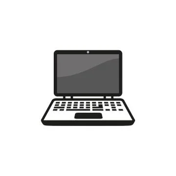 Outline icon of a laptop computer Stock Illustration