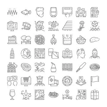Outline icon linear vector set design collection 스톡 일러스트