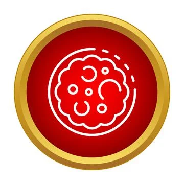 Outline icon representing cabbage roll dish on red background Stock Illustration