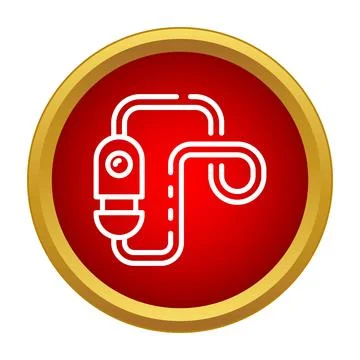 Outline icon representing a connector with cable connection Stock Illustration