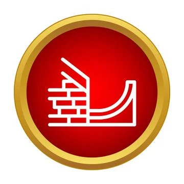 Outline icon representing a segment of the great wall 스톡 일러스트