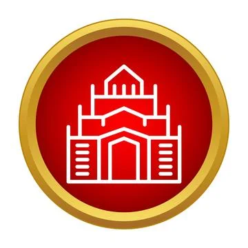 Outline icon representing a temple or landmark 스톡 일러스트