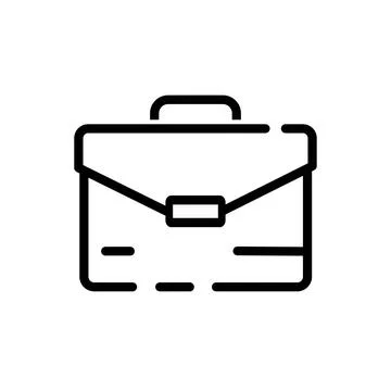Outline icon of suitcase. Briefcase vector icon. Briefcase black line icon is Stock Illustration