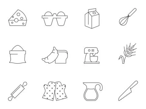 Outline Icons - Baking Stock Illustration