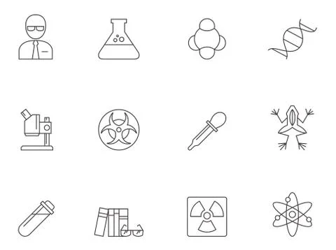 Outline Icons - Science Stock Illustration