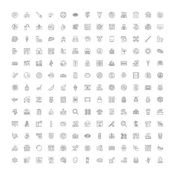 Outline icons set designing web and mobile applications Stock Illustration