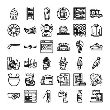 Outline icons set for digital user interface Stock Illustration