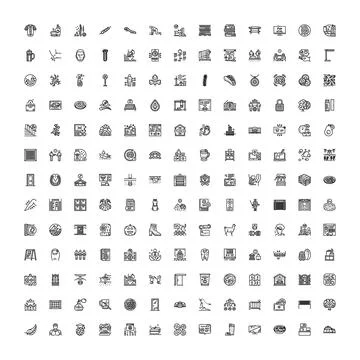 Outline icons set vector collection for web design Illustrazione stock