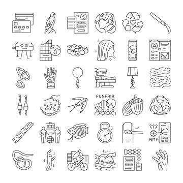 Outline icons set vector collection web design Illustrazione stock
