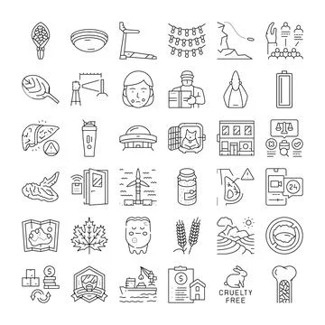 Outline icons set vector concept design 스톡 일러스트