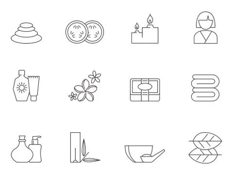 Outline Icons - Spa Stock Illustration