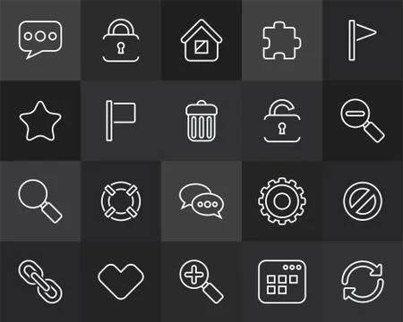Outline icons thin flat design, modern line stroke style Stock Illustration