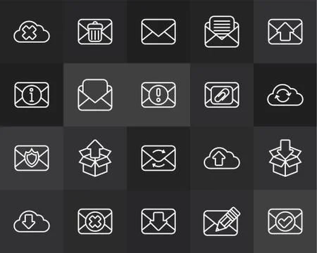 Outline icons thin flat design, modern line stroke style Stock Illustration
