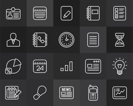 Outline icons thin flat design, modern line stroke style Stock Illustration