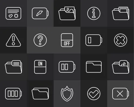 Outline icons thin flat design, modern line stroke style Stock Illustration