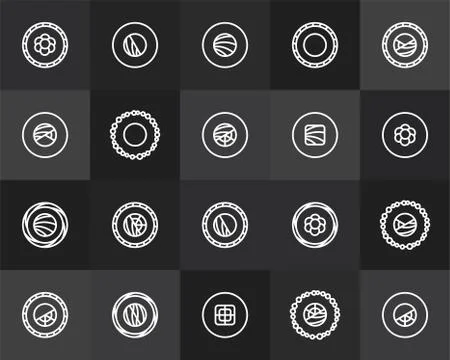 Outline icons thin flat design, modern line stroke style Stock Illustration