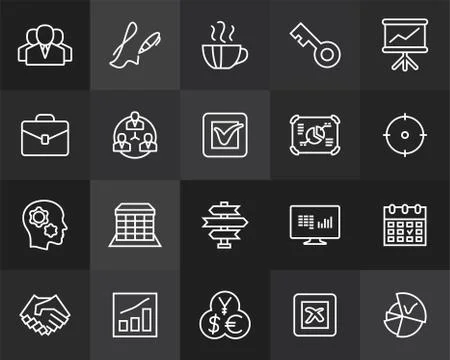 Outline icons thin flat design, modern line stroke style Stock Illustration