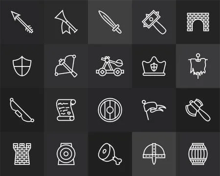 Outline icons thin flat design, modern line stroke style Stock Illustration