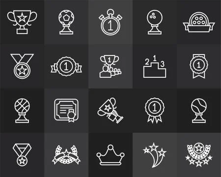 Outline icons thin flat design, modern line stroke style Stock Illustration