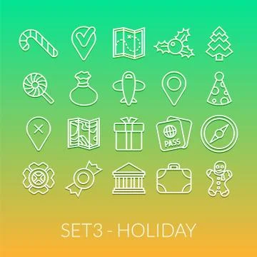 Outline icons thin flat design, modern line stroke style Stock Illustration