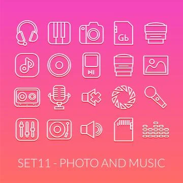 Outline icons thin flat design, modern line stroke style Stock Illustration