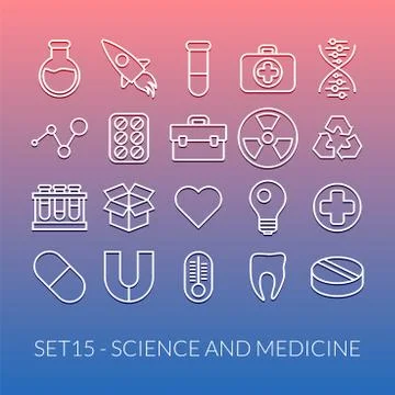 Outline icons thin flat design, modern line stroke style Stock Illustration