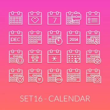 Outline icons thin flat design, modern line stroke style Stock Illustration