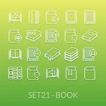 Outline icons thin flat design, modern line stroke style Stock Illustration
