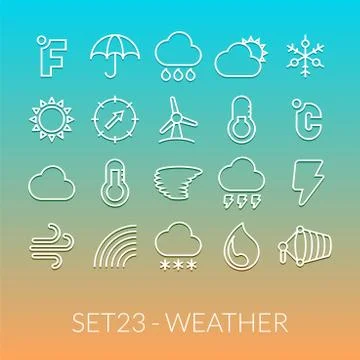 Outline icons thin flat design, modern line stroke style Illustrazione stock