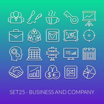 Outline icons thin flat design, modern line stroke style Stock Illustration