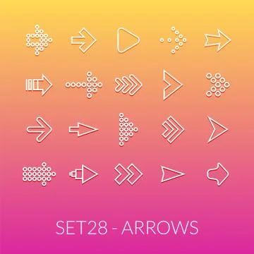 Outline icons thin flat design, modern line stroke style Stock Illustration
