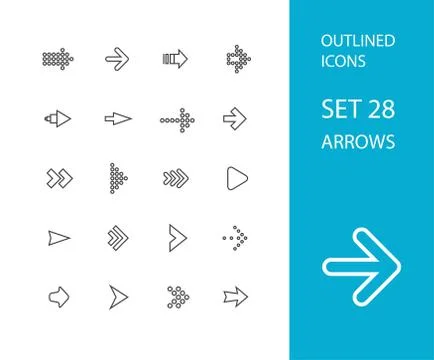 Outline icons thin flat design, modern line stroke style Stock Illustration