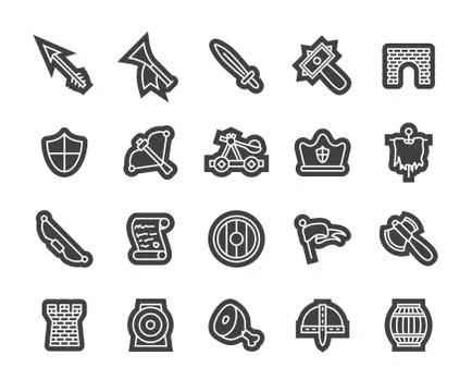 Outline icons thin flat design, modern line stroke style Stock Illustration