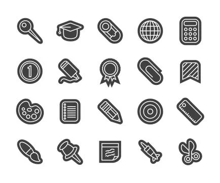 Outline icons thin flat design, modern line stroke style Stock Illustration