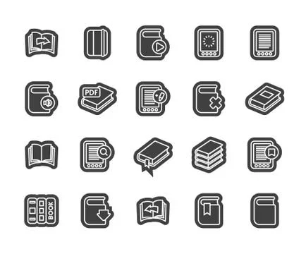Outline icons thin flat design, modern line stroke style Stock Illustration