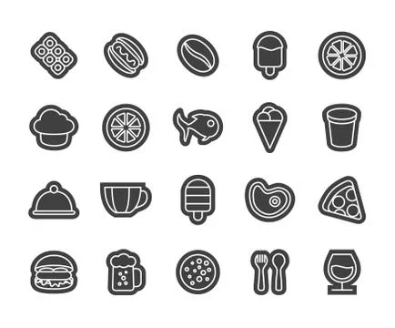 Outline icons thin flat design, modern line stroke style Stock Illustration