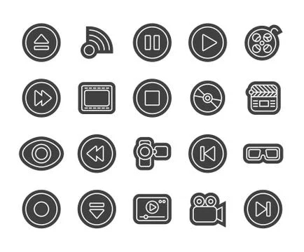 Outline icons thin flat design, modern line stroke style Stock Illustration