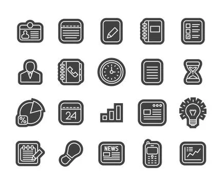 Outline icons thin flat design, modern line stroke style Stock Illustration